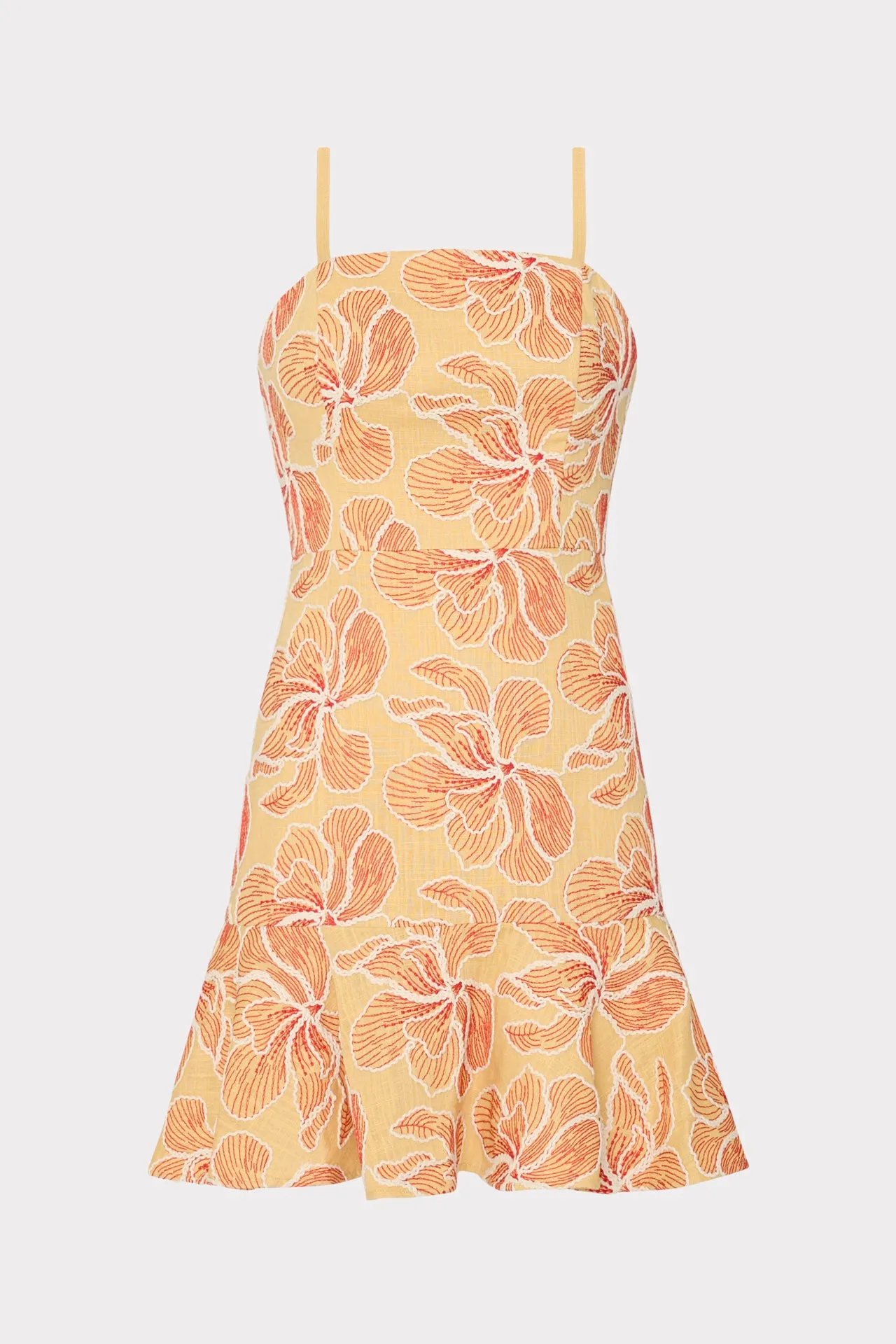 Ciara Floral Embroidered Linen Dress sold by Milly