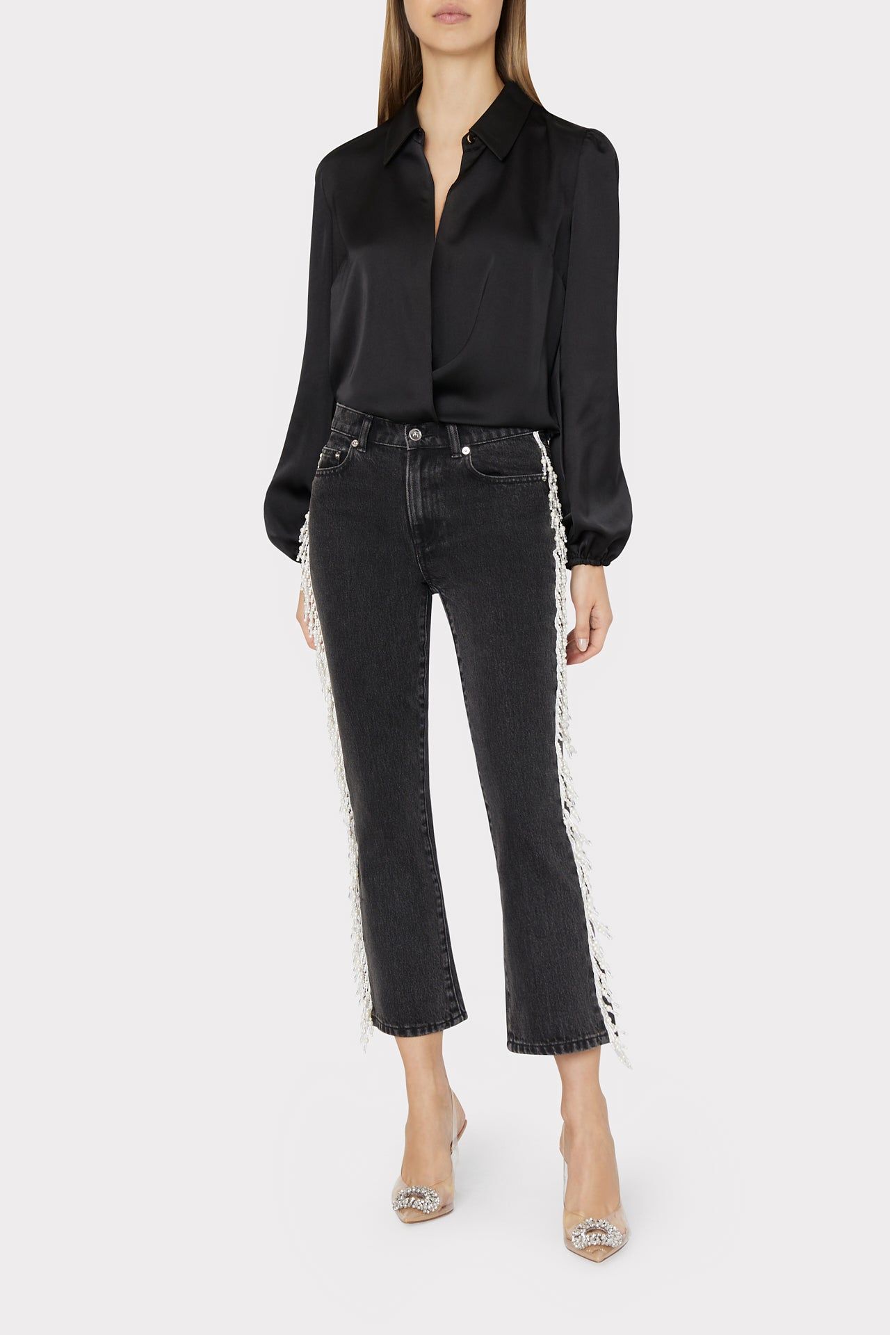 Karson Satin Wrap Blouse sold by Milly product image thumbnail 2