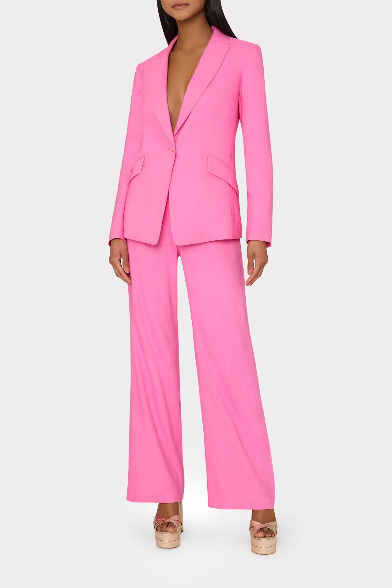 Christelle Solid Linen Blazer sold by Milly product image thumbnail 2