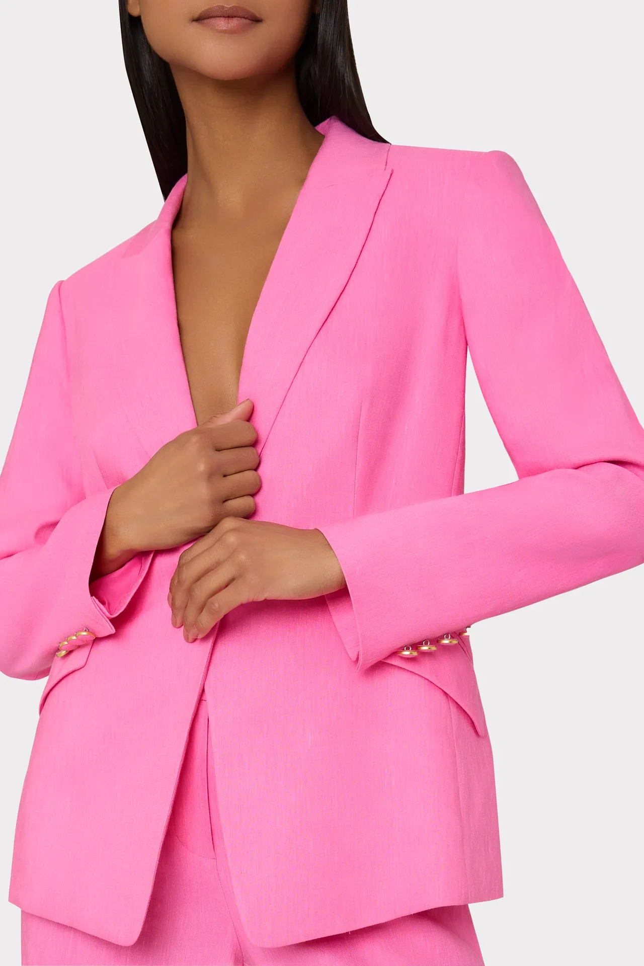 Christelle Solid Linen Blazer sold by Milly product image thumbnail 3