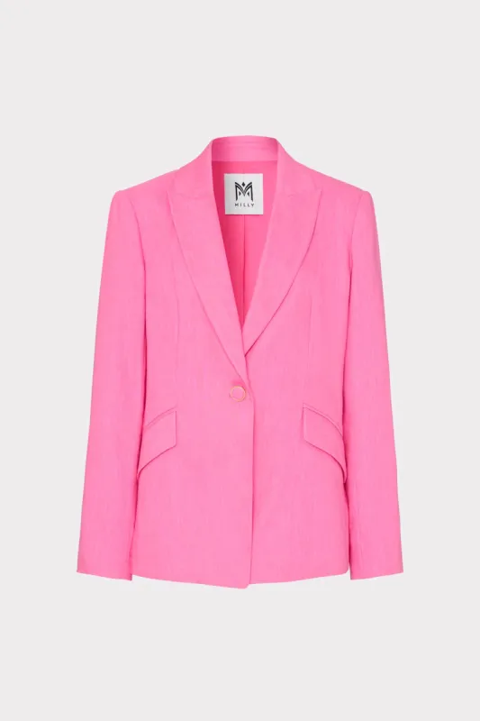 Christelle Solid Linen Blazer sold by Milly