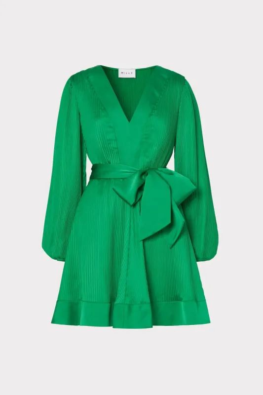 Liv Satin Pleated Dress sold by Milly