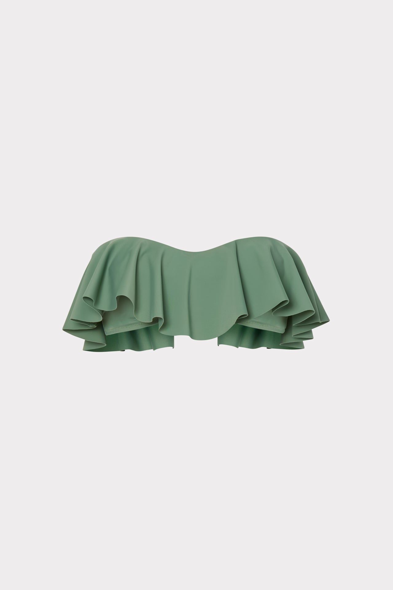 Solid Ruffle Bandeau Bikini Top sold by Milly