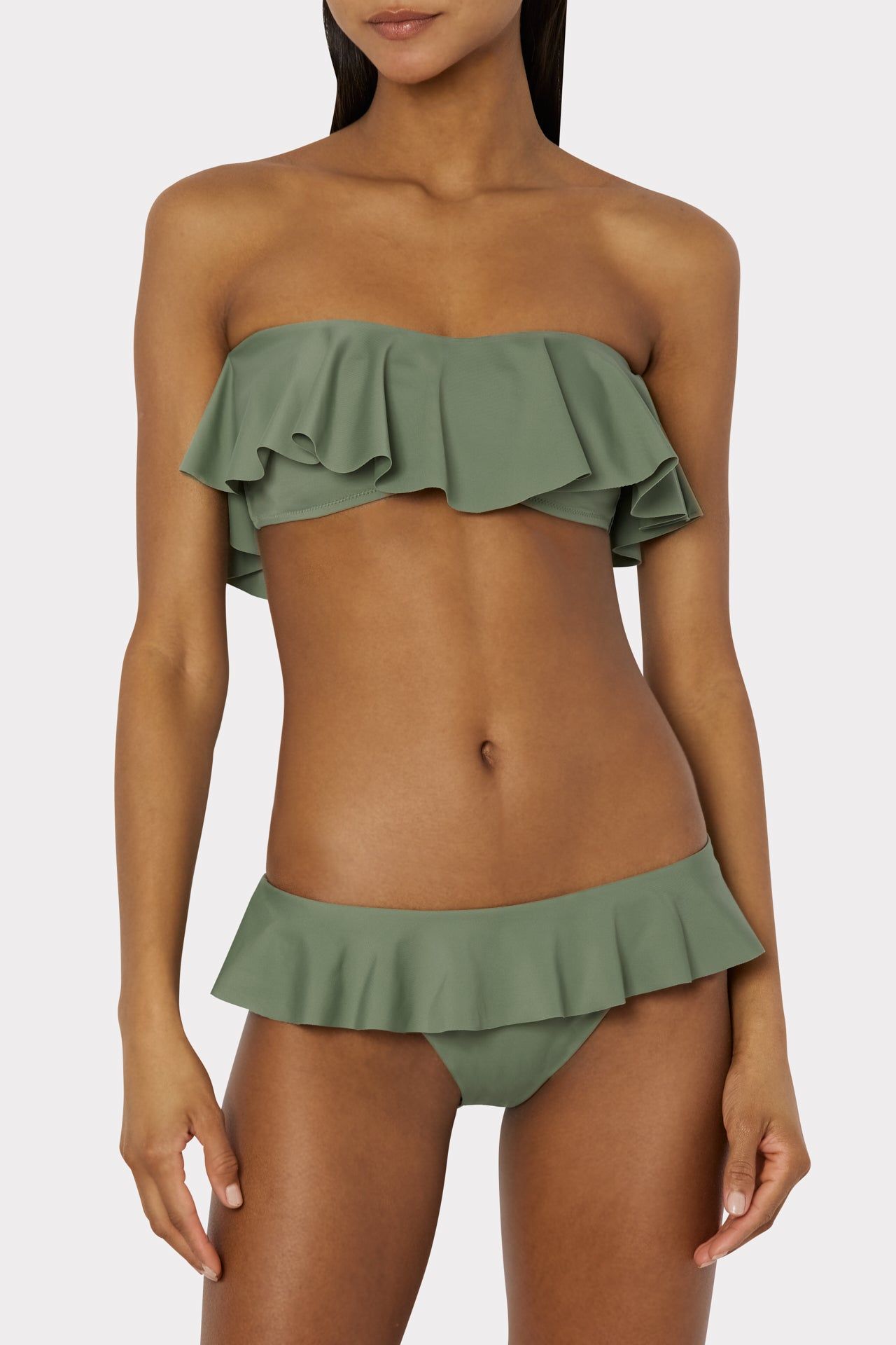 Solid Ruffle Bandeau Bikini Top sold by Milly product image thumbnail 2