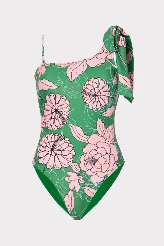 Pink Nenuphar Maddie One Shoulder One Piece sold by Milly