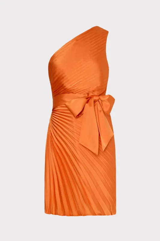 Estie Satin Pleated Dress sold by Milly
