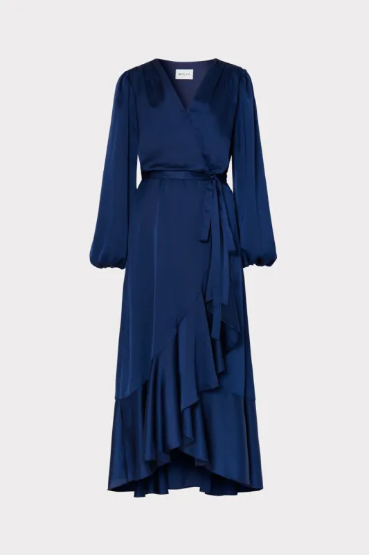 Halley Satin Dress sold by Milly