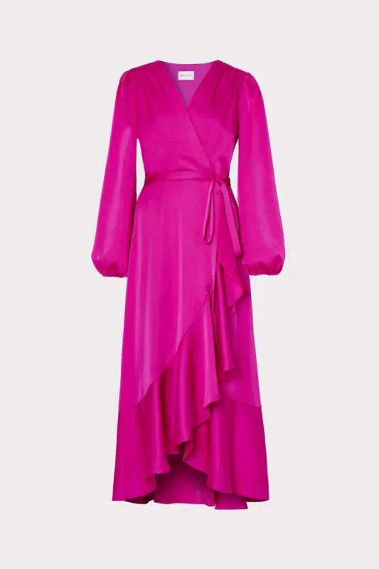 Halley Satin Dress sold by Milly