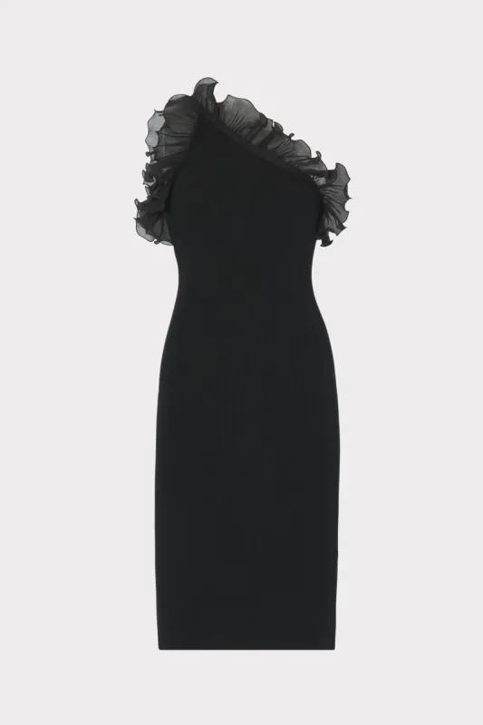 Scallop Ruffle One Shoulder Dress sold by Milly