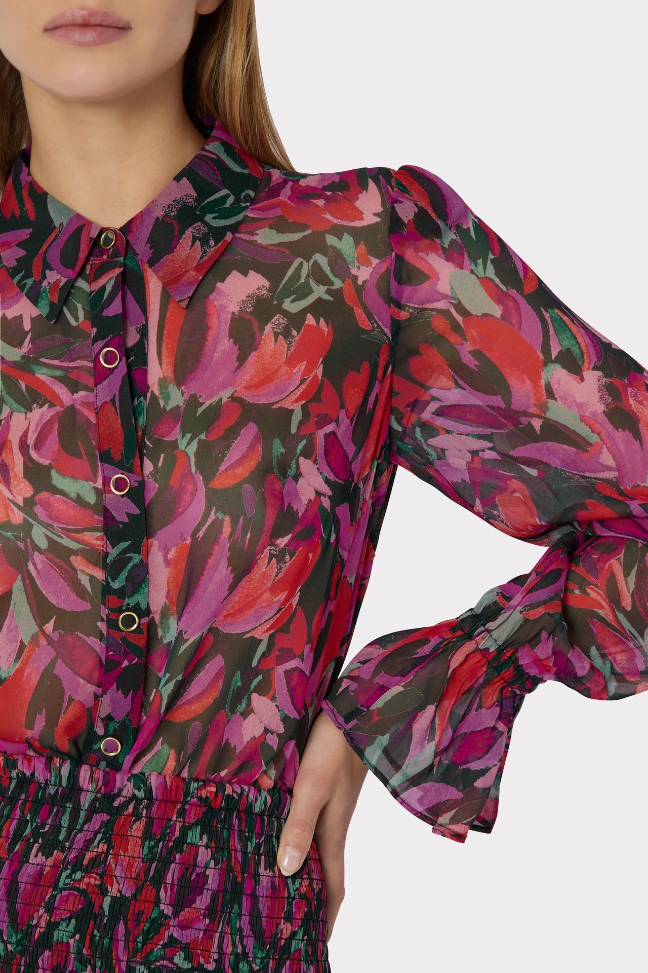 Lacey Tulip Bouquet Top sold by Milly product image thumbnail 3