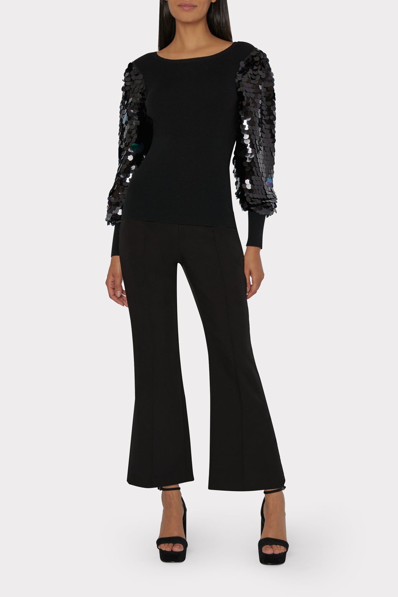 Paillette Sleeve Sweater sold by Milly product image thumbnail 2