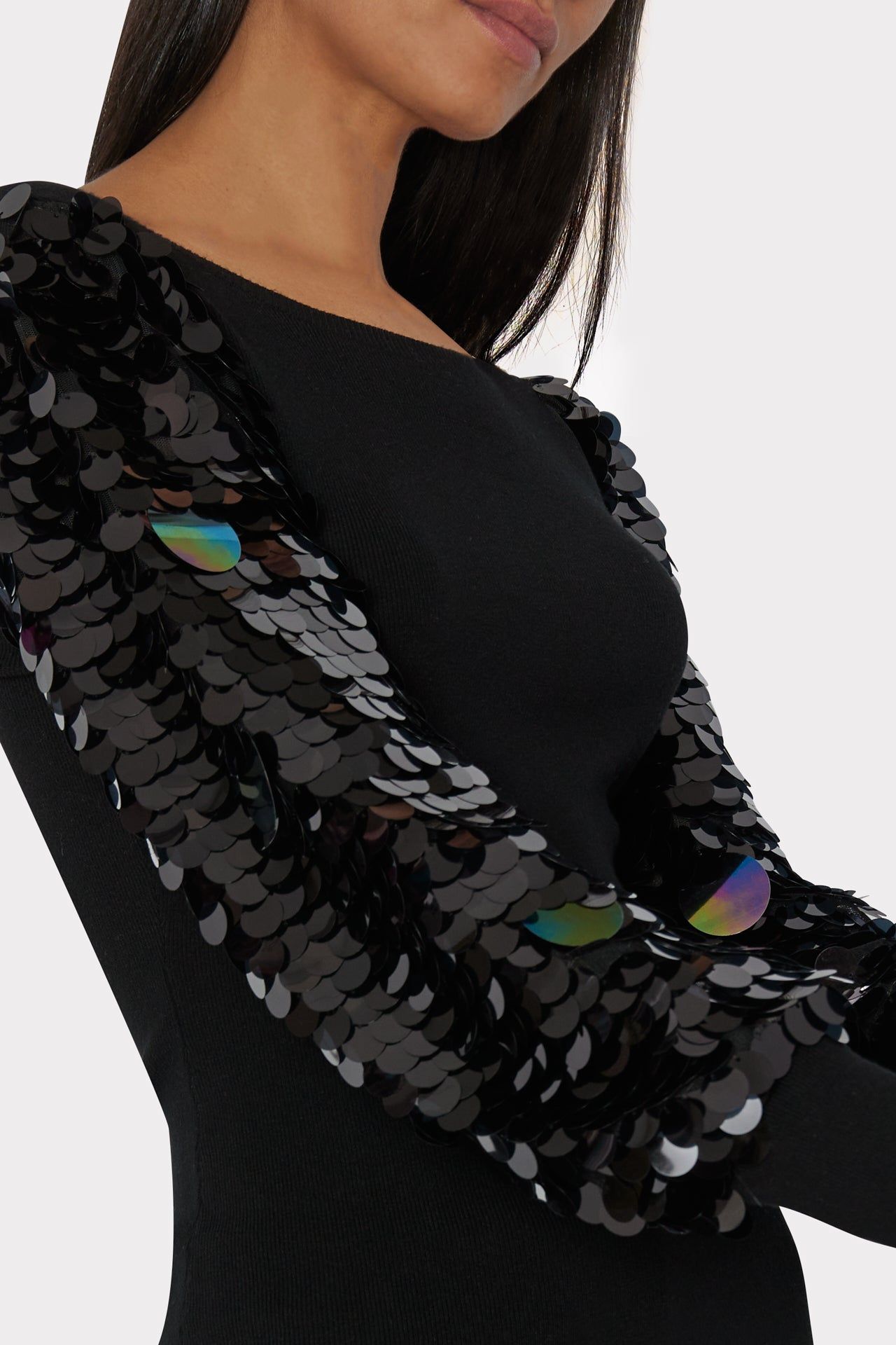 Paillette Sleeve Sweater sold by Milly product image thumbnail 3
