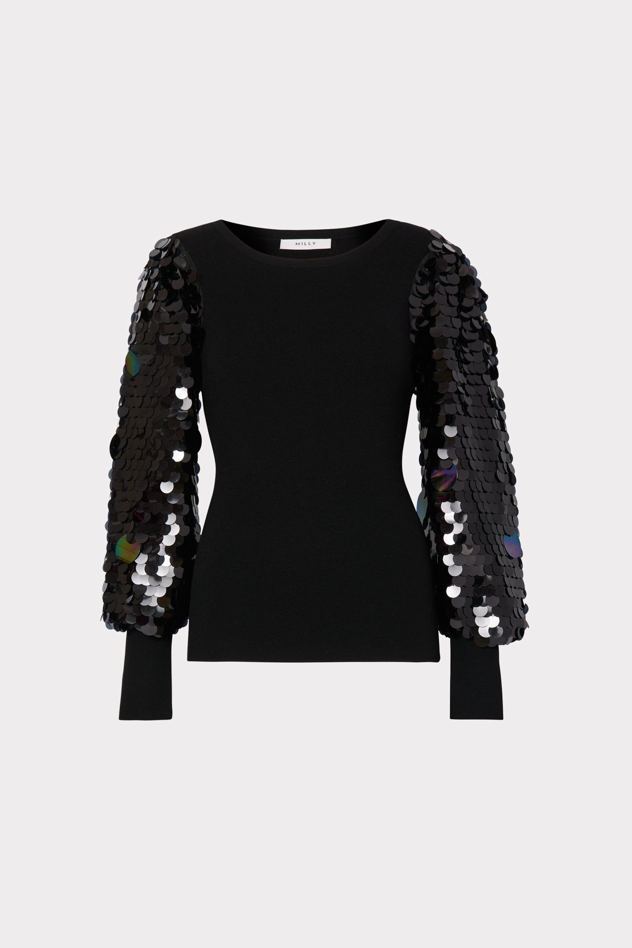 Paillette Sleeve Sweater sold by Milly