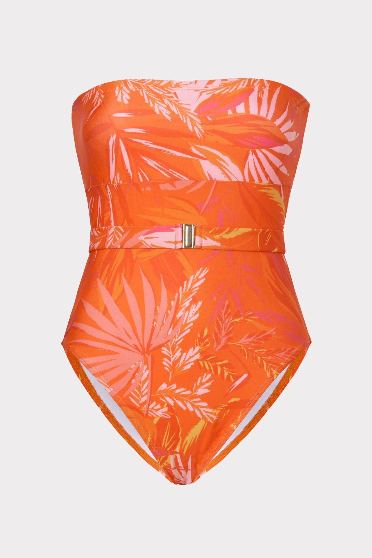 Tropical Palm Print Miami Belted One Piece Swimsuit sold by Milly