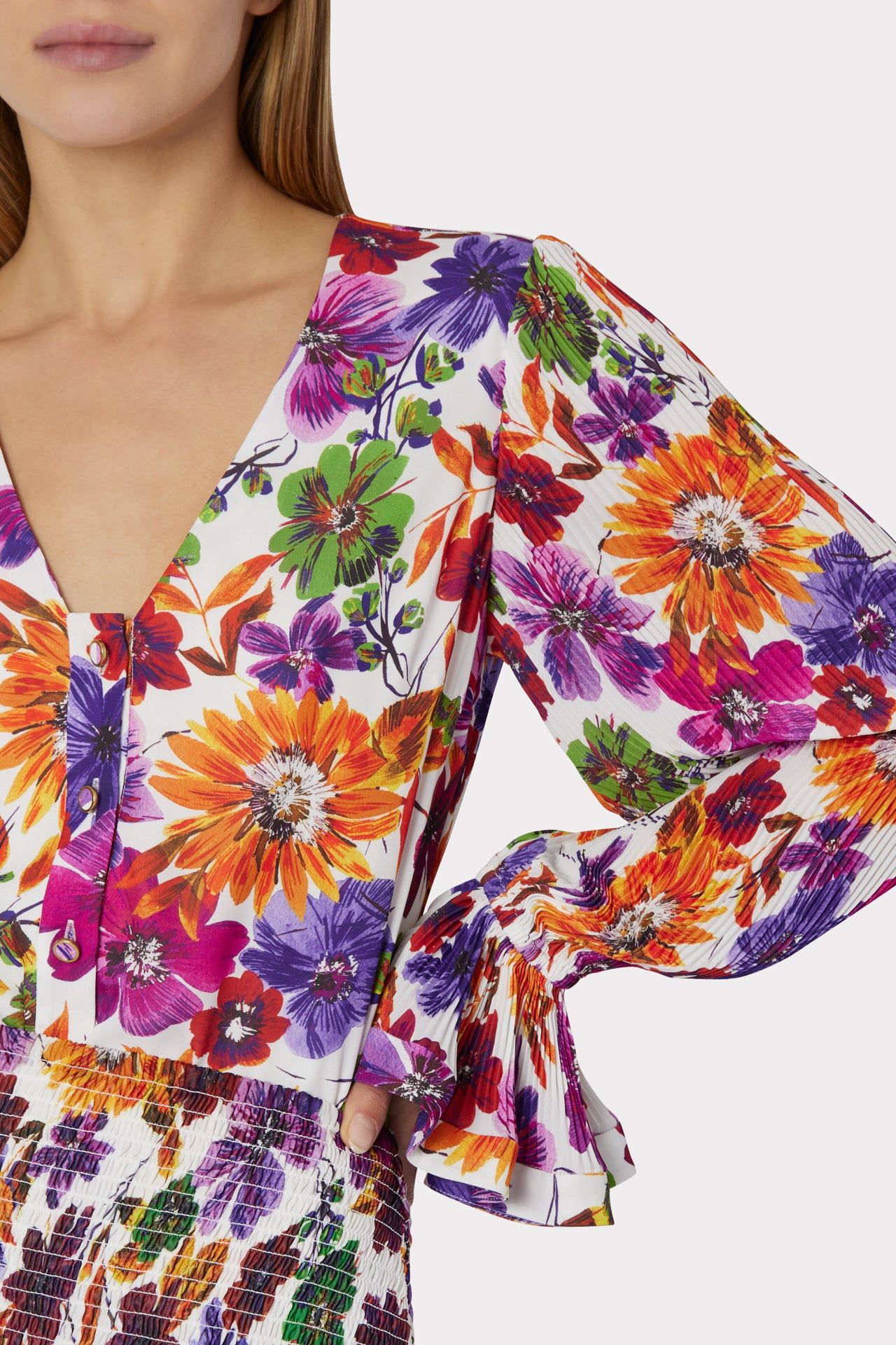 Greer Wildflower Garden Print Top sold by Milly product image thumbnail 3