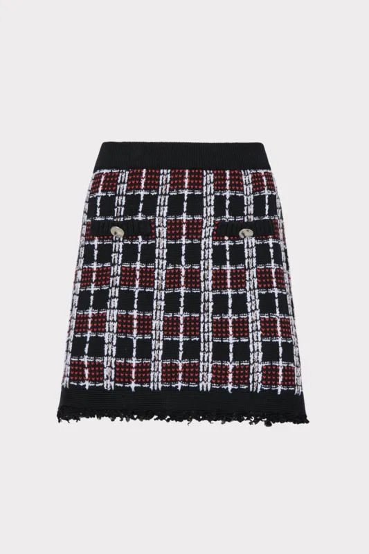 Textured Plaid Mini Skirt sold by Milly