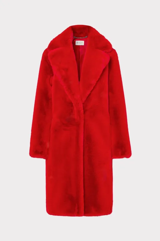 Riley Faux Fur Coat sold by Milly