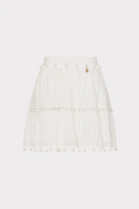 Beaded Cotton Voile Skirt sold by Milly
