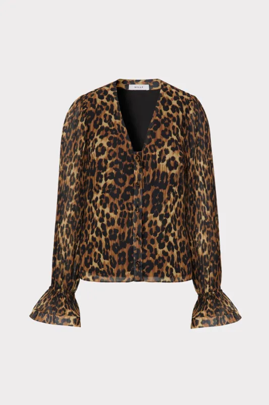 Greer Leopard Top sold by Milly