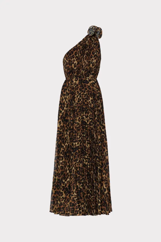 Gina Leopard Pleated Dress sold by Milly