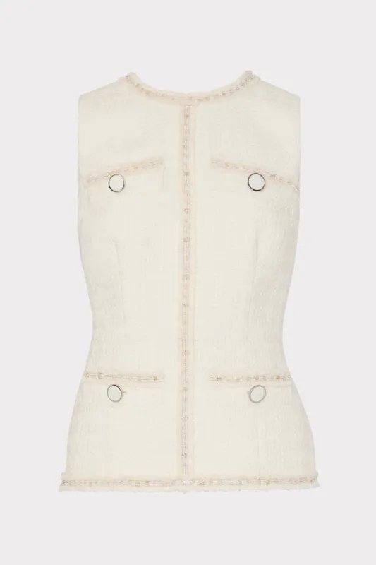 Nette Boucle Sleeveless Top sold by Milly