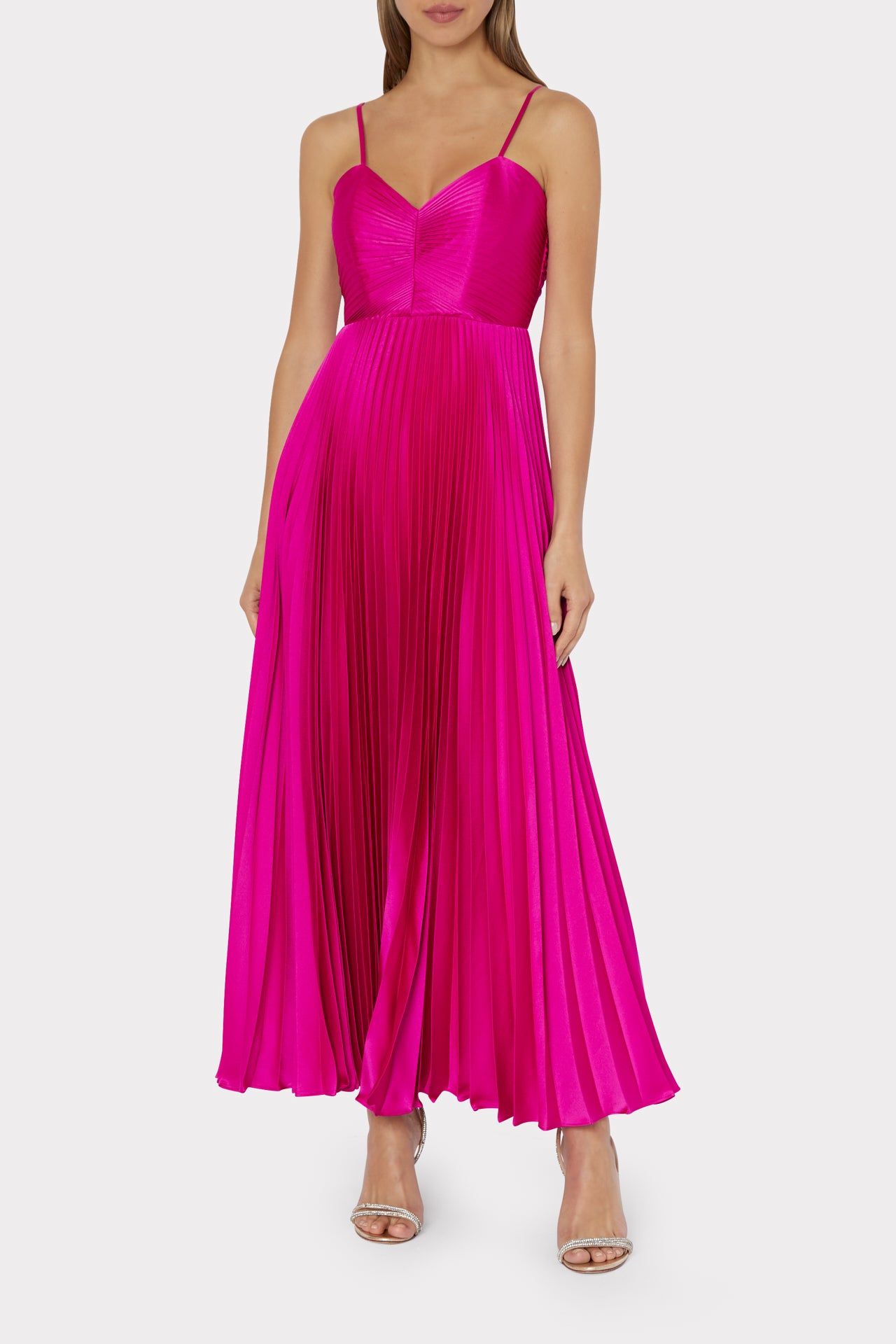 Hallie Satin Pleated Dress sold by Milly product image thumbnail 2
