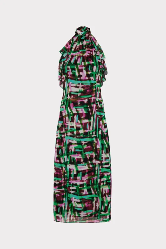 Hera Neon Brushstroke Print Dress sold by Milly