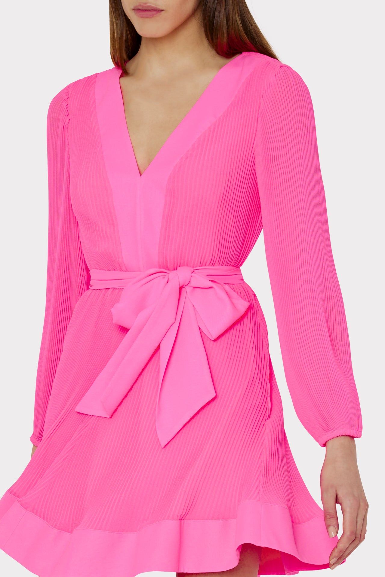 Liv Pleated Chiffon Dress sold by Milly product image thumbnail 3