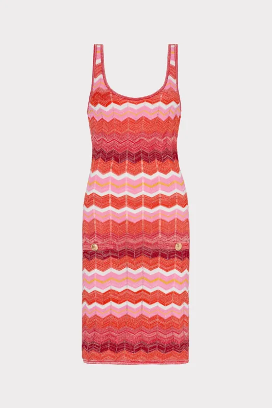 Multi Zig Zag Tank Mini Dress sold by Milly