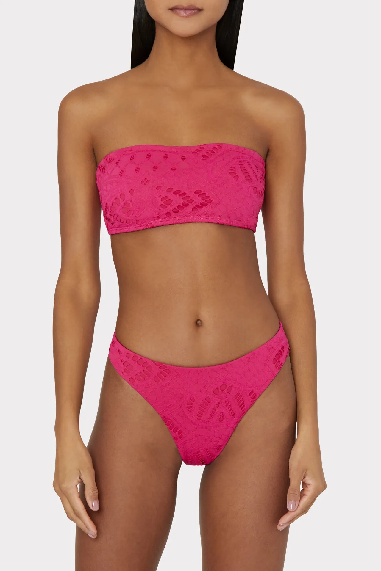 Lace Eyelet Bandeau Bikini Top sold by Milly product image thumbnail 3