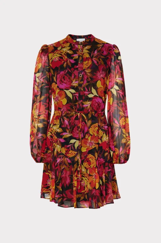 Reina Fall Foliage Print Dress made by Milly