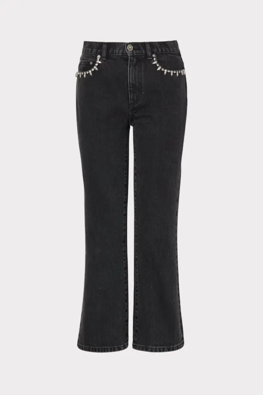 Hali Crystal Embellished Jeans sold by Milly