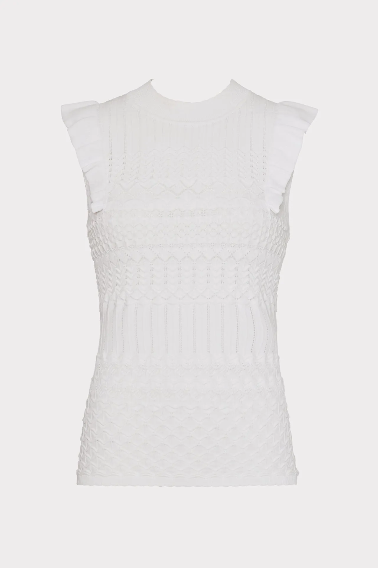 Pointelle Flutter Sleeve Top sold by Milly