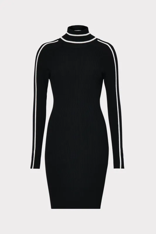 Racer Stripe Turtleneck Dress made by Milly