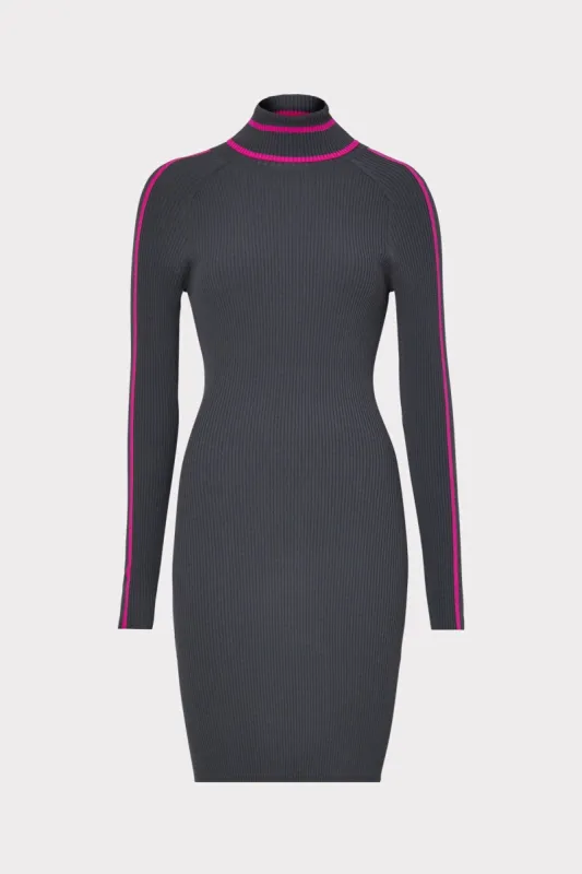 Racer Stripe Turtleneck Dress sold by Milly