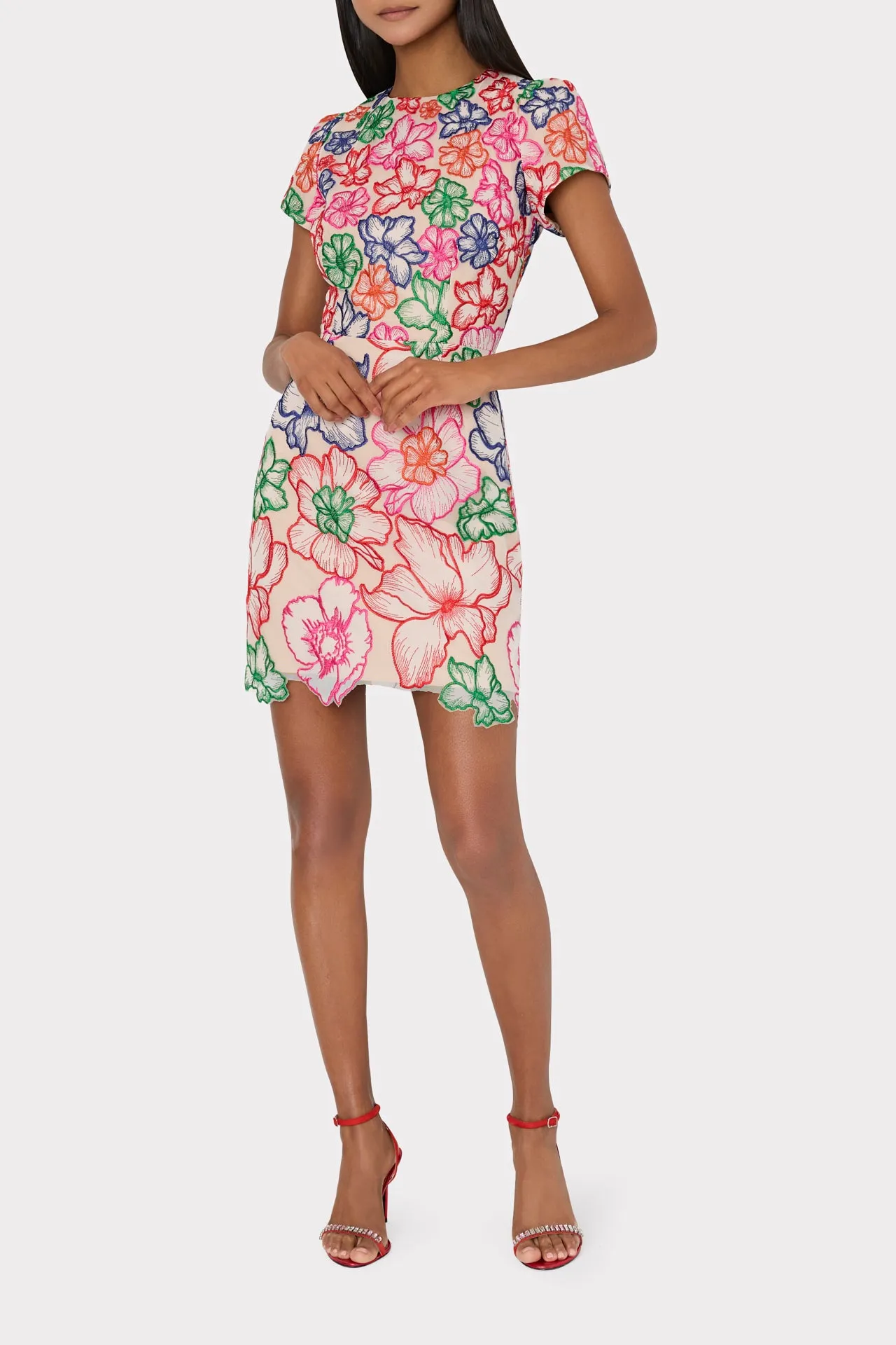 Kyla Cascading Floral Embroidered Dress sold by Milly product image thumbnail 2