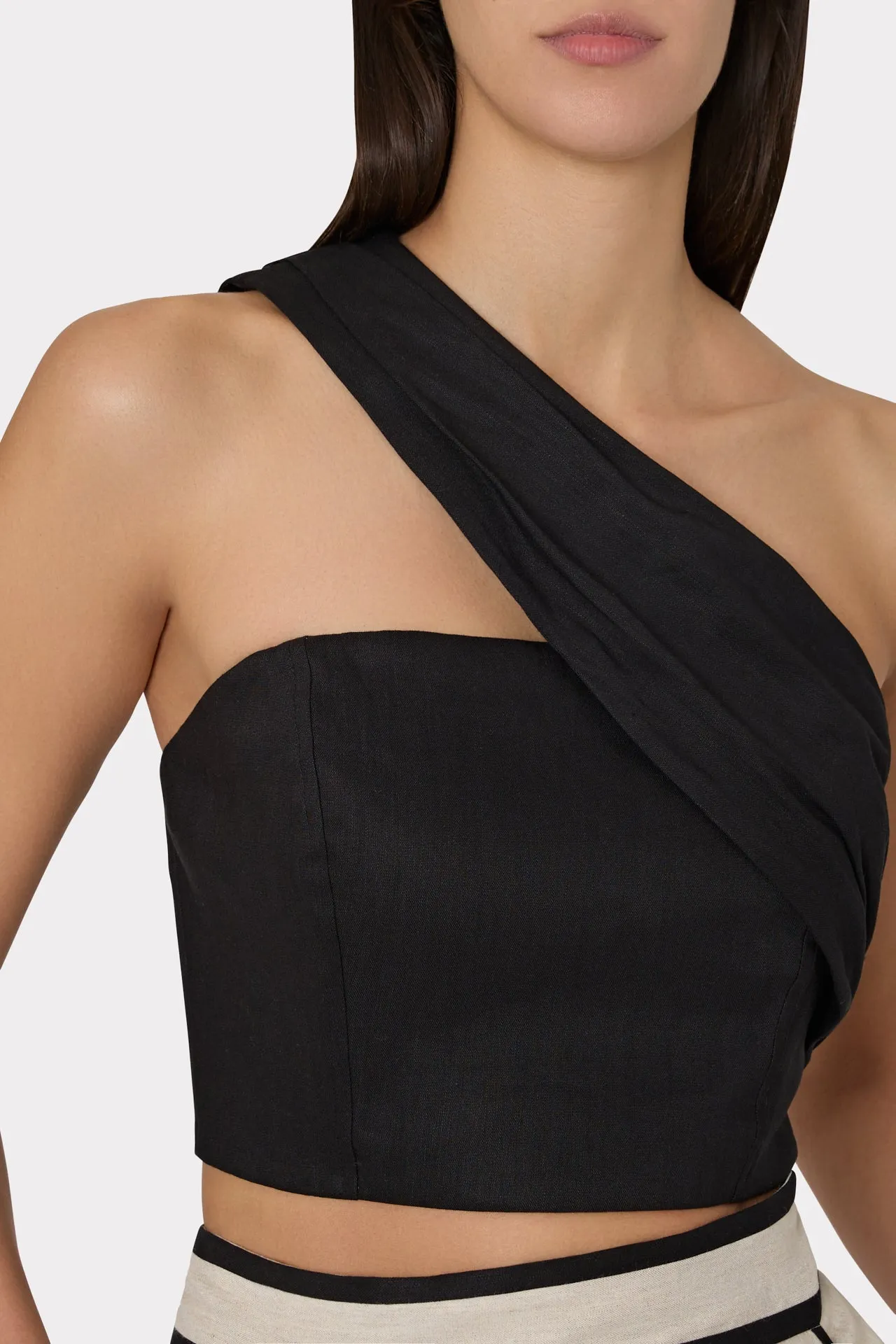 Arantza Draped One Shoulder Top sold by Milly product image thumbnail 3