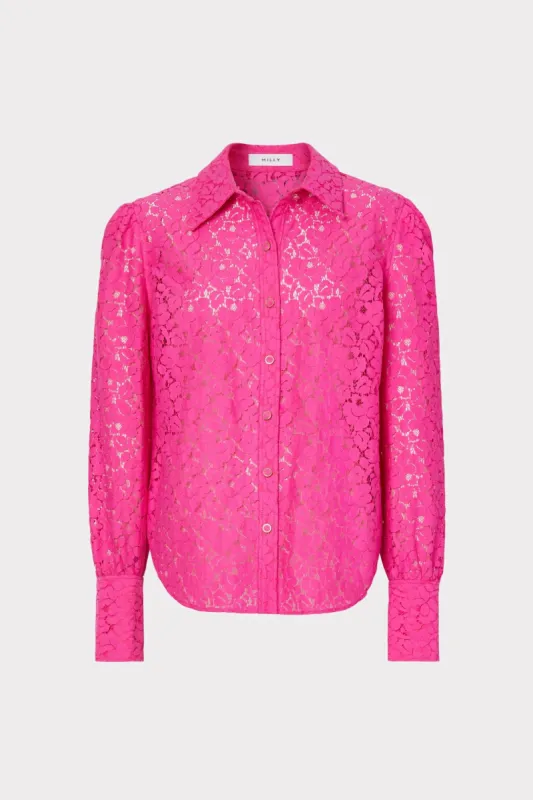 Harlow Cotton Lace Top sold by Milly