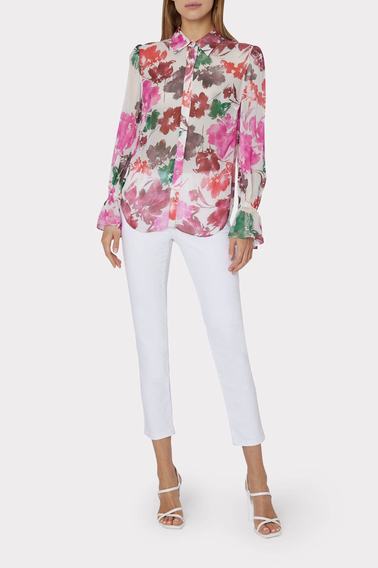 Lacey Watercolor Blouse sold by Milly product image thumbnail 2