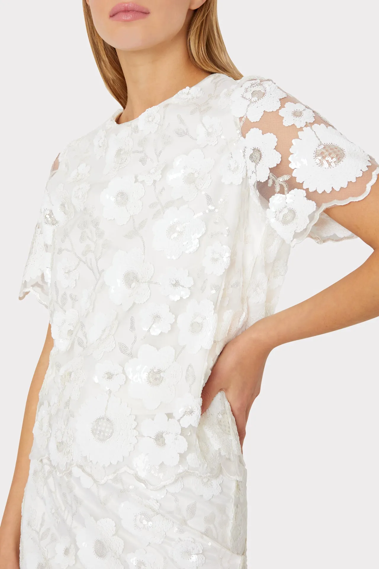 Katelynn Floral Cascading Sequin Top sold by Milly product image thumbnail 3