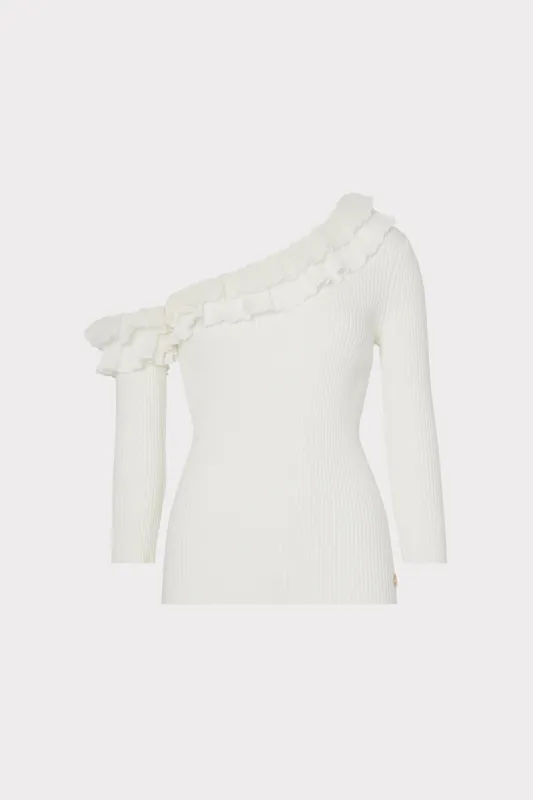 Woven Ruffle 3/4 Sleeve Top sold by Milly