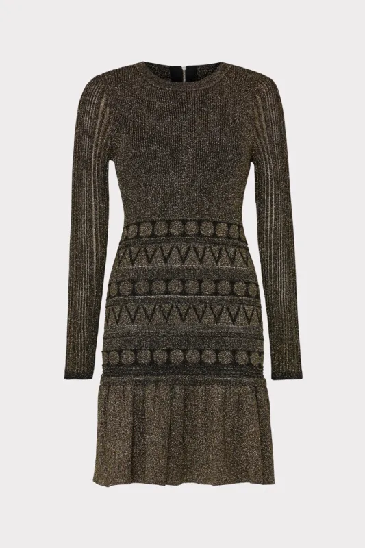 Solene Metallic Ruffle Mini Dress sold by Milly