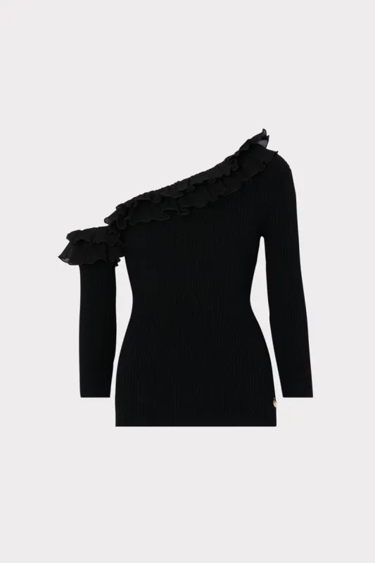 Woven Ruffle 3/4 Sleeve Top sold by Milly