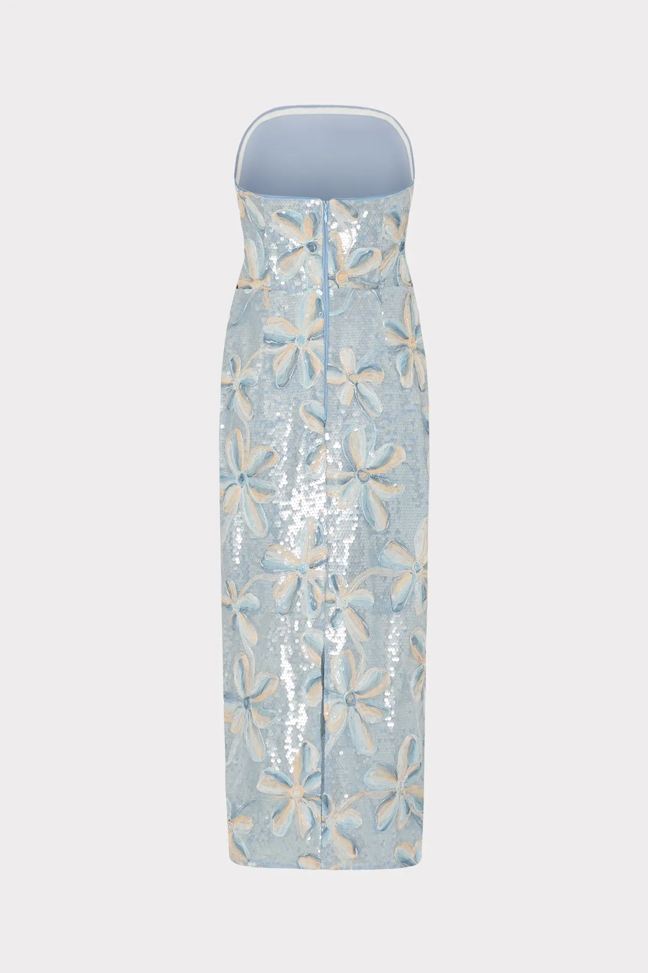 Floral Embroidery Mesh Sequin Midi Dress sold by Milly product image thumbnail 4