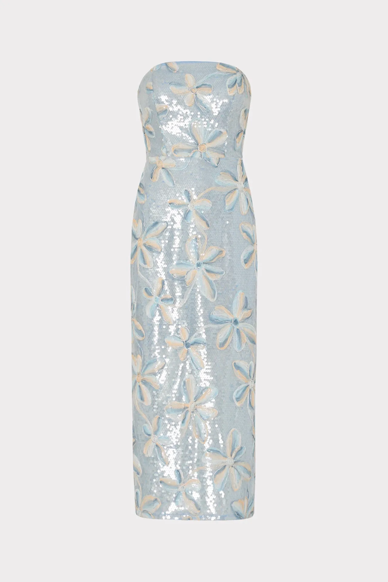 Floral Embroidery Mesh Sequin Midi Dress sold by Milly