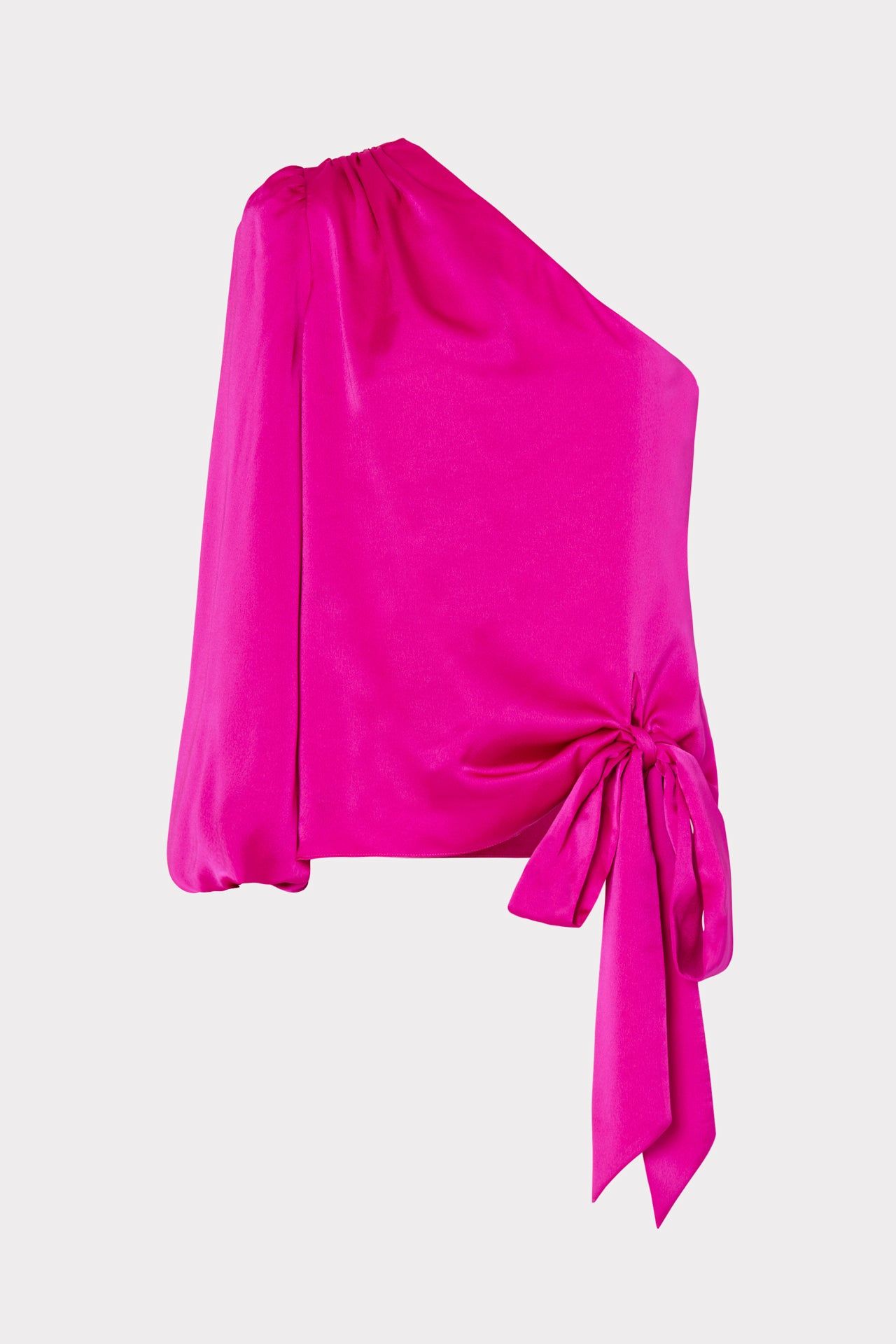 Hellena Satin One Shoulder Top sold by Milly