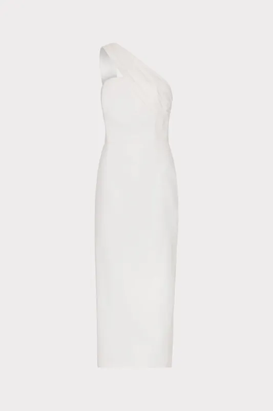 Draped One Shoulder Linen Dress sold by Milly