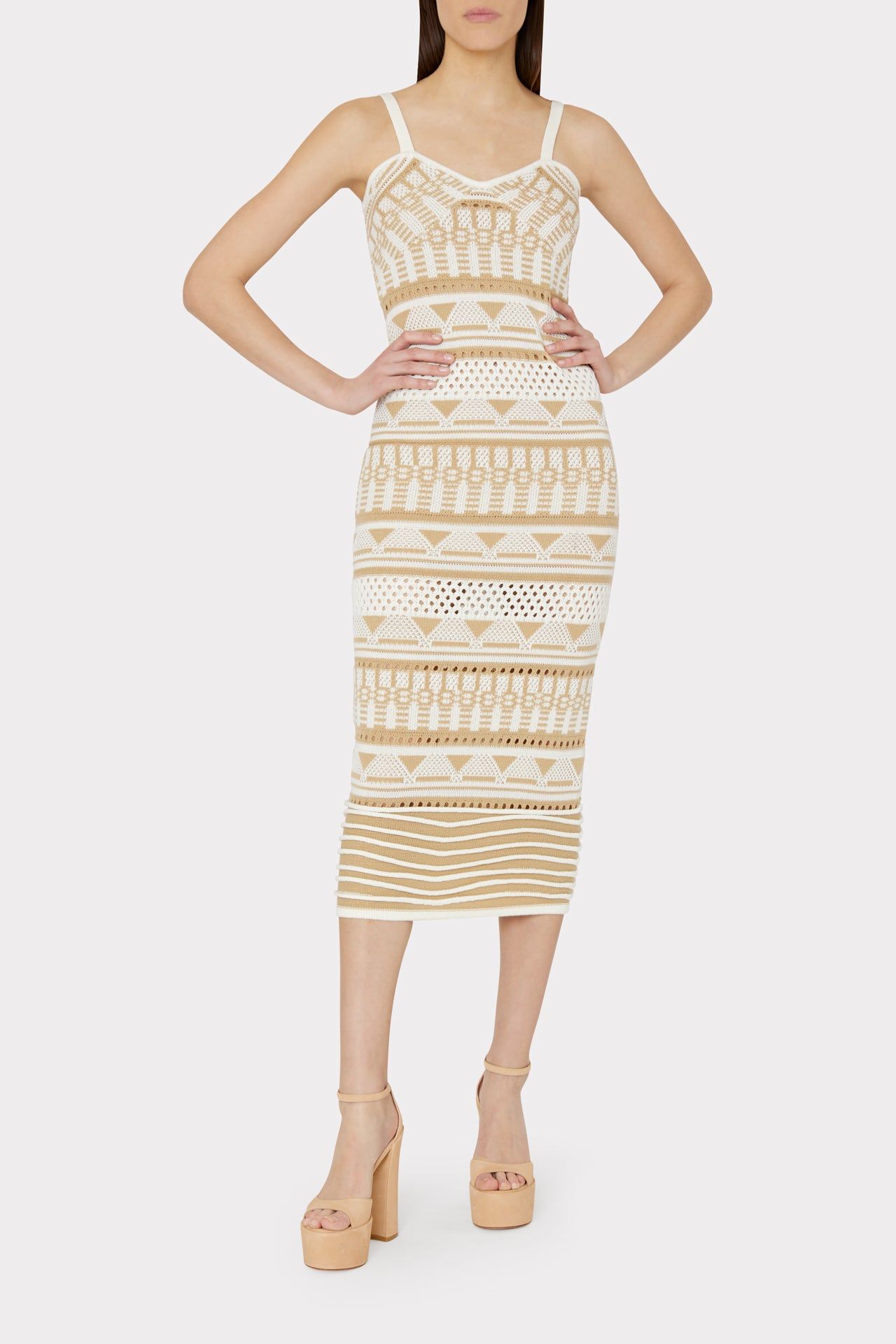 Geo Jacquard Midi Tank Dress sold by Milly product image thumbnail 2