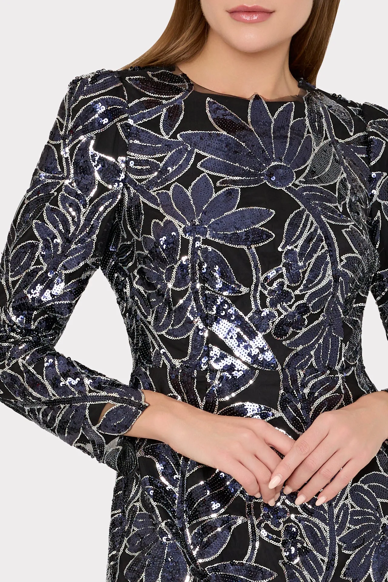 Scottie Floral Sequins Dress sold by Milly product image thumbnail 3