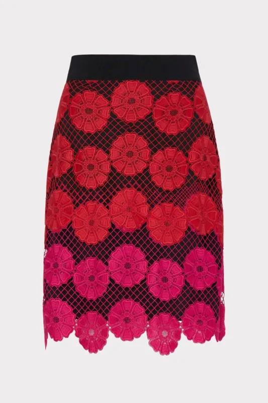 Floral Lace Modern Mini Skirt sold by Milly
